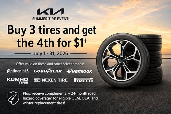 Buy 3 Tires and get the 4th for $1 - July 1-31, 2026
