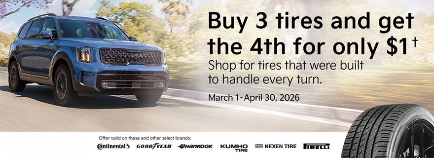 Buy 3 tires, get 4th for $1 Tire Promo